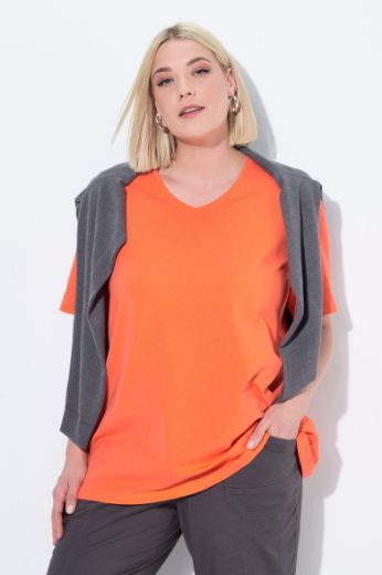 Moda za polnejše Majica V izreza A kroja kratkih rukava plus velikost, xxl, Ulla Popken in Johann Popken (JP1880)