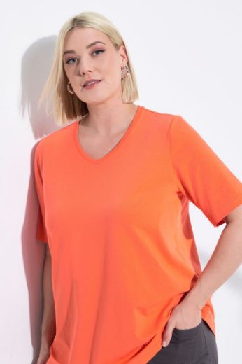 Moda za polnejše Majica V izreza A kroja kratkih rukava plus velikost, xxl, Ulla Popken in Johann Popken (JP1880)
