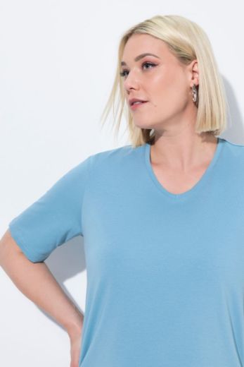 Moda za polnejše Majica V izreza A kroja kratkih rukava plus velikost, xxl, Ulla Popken in Johann Popken (JP1880)