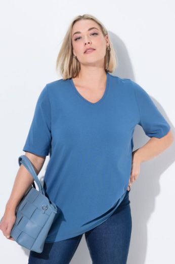 Moda za polnejše Majica V izreza A kroja kratkih rukava plus velikost, xxl, Ulla Popken in Johann Popken (JP1880)