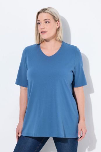 Moda za polnejše Majica V izreza A kroja kratkih rukava plus velikost, xxl, Ulla Popken in Johann Popken (JP1880)