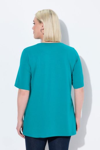 Moda za polnejše Majica V izreza A kroja kratkih rukava plus velikost, xxl, Ulla Popken in Johann Popken (JP1880)