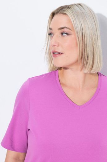 Moda za polnejše Majica V izreza A kroja kratkih rukava plus velikost, xxl, Ulla Popken in Johann Popken (JP1880)