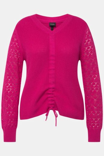 Moda za polnejše Pulover dugih rukava V ovratnika plus velikost, xxl, Ulla Popken in Johann Popken (JP1880)