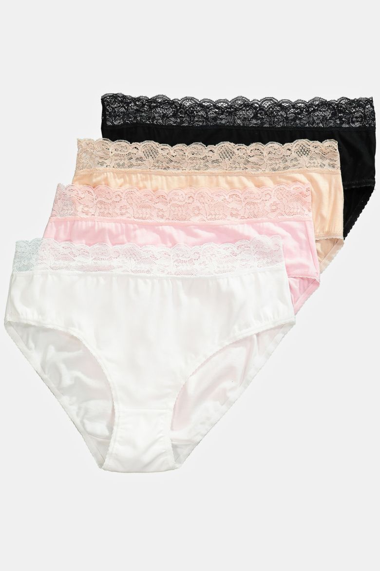 Moda za polnejše Gaćice midi 4 komada plus velikost, xxl, Ulla Popken in Johann Popken (JP1880)