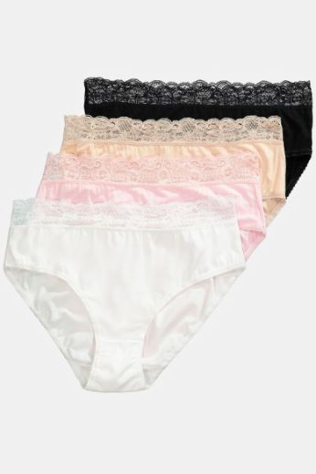 Moda za polnejše Gaćice midi 4 komada plus velikost, xxl, Ulla Popken in Johann Popken (JP1880)