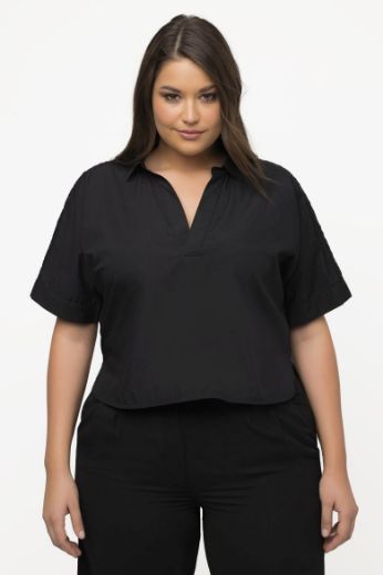 Moda za polnejše Bluza kratkih rukava V ovratnika plus velikost, xxl, Ulla Popken in Johann Popken (JP1880)