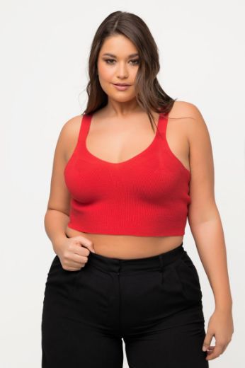 Moda za polnejše Top pleteni V ovratnika plus velikost, xxl, Ulla Popken in Johann Popken (JP1880)