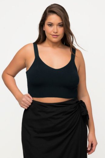 Moda za polnejše Top pleteni V ovratnika plus velikost, xxl, Ulla Popken in Johann Popken (JP1880)