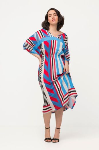 Moda za polnejše Haljina midi 3/4 rukava plus velikost, xxl, Ulla Popken in Johann Popken (JP1880)
