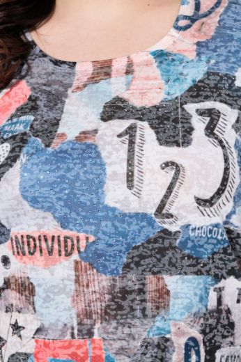 Moda za polnejše Majica kratkih rukava plus velikost, xxl, Ulla Popken in Johann Popken (JP1880)