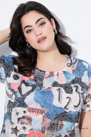 Moda za polnejše Majica kratkih rukava plus velikost, xxl, Ulla Popken in Johann Popken (JP1880)