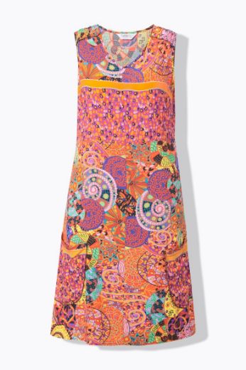Moda za polnejše Haljina bez rukava šarenog printa plus velikost, xxl, Ulla Popken in Johann Popken (JP1880)