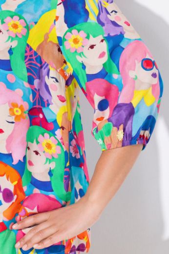 Moda za polnejše Bluza s printom lica plus velikost, xxl, Ulla Popken in Johann Popken (JP1880)