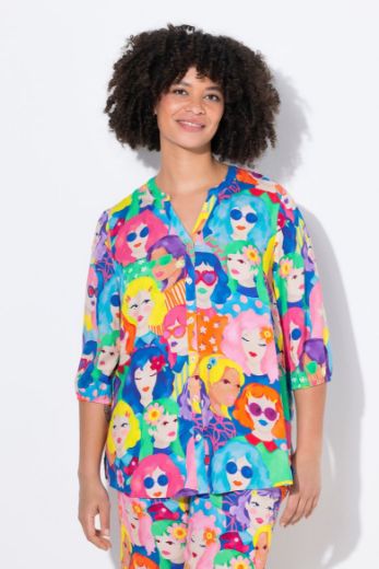 Moda za polnejše Bluza s printom lica plus velikost, xxl, Ulla Popken in Johann Popken (JP1880)