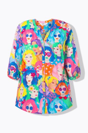 Moda za polnejše Bluza s printom lica plus velikost, xxl, Ulla Popken in Johann Popken (JP1880)