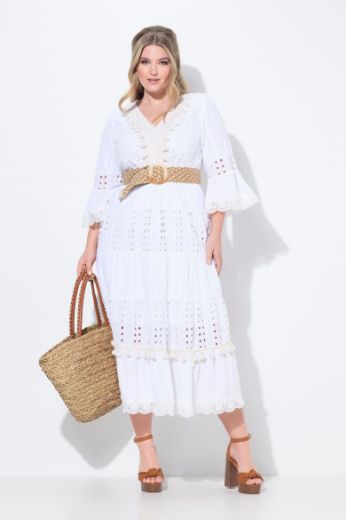 Moda za polnejše Haljina boho s ukrasnim vezom plus velikost, xxl, Ulla Popken in Johann Popken (JP1880)