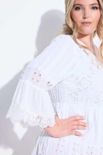 Moda za polnejše Haljina boho s ukrasnim vezom plus velikost, xxl, Ulla Popken in Johann Popken (JP1880)