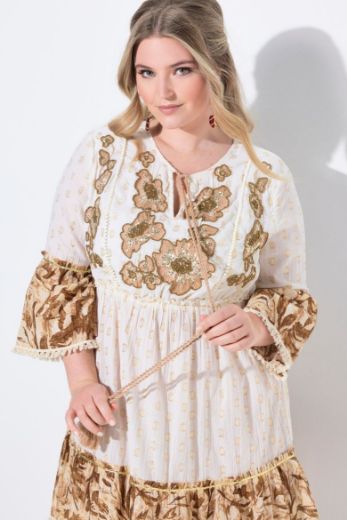 Moda za polnejše Tunika s ukrasnim  vezom plus velikost, xxl, Ulla Popken in Johann Popken (JP1880)