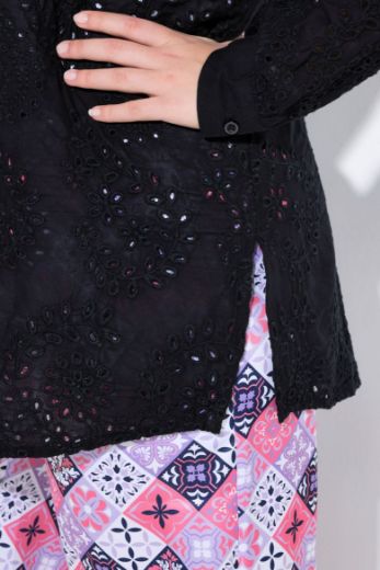 Moda za polnejše Bluza s  ukrasnim vezom plus velikost, xxl, Ulla Popken in Johann Popken (JP1880)
