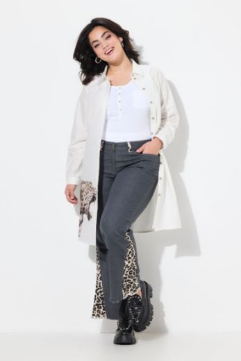Moda za polnejše Traperice s leopard uzorkom plus velikost, xxl, Ulla Popken in Johann Popken (JP1880)