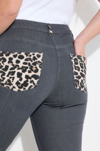 Moda za polnejše Traperice s leopard uzorkom plus velikost, xxl, Ulla Popken in Johann Popken (JP1880)