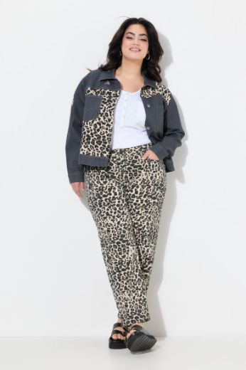 Moda za polnejše Traperice širih nogavica s leopard uzorkom plus velikost, xxl, Ulla Popken in Johann Popken (JP1880)