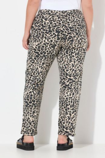 Moda za polnejše Traperice širih nogavica s leopard uzorkom plus velikost, xxl, Ulla Popken in Johann Popken (JP1880)