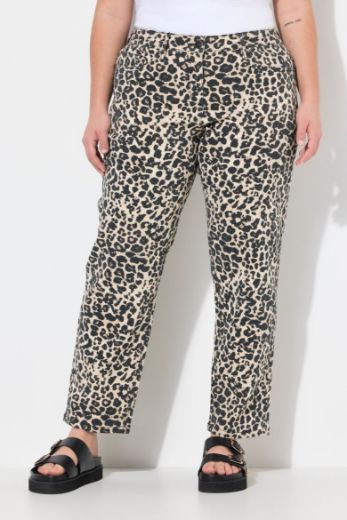 Moda za polnejše Traperice širih nogavica s leopard uzorkom plus velikost, xxl, Ulla Popken in Johann Popken (JP1880)