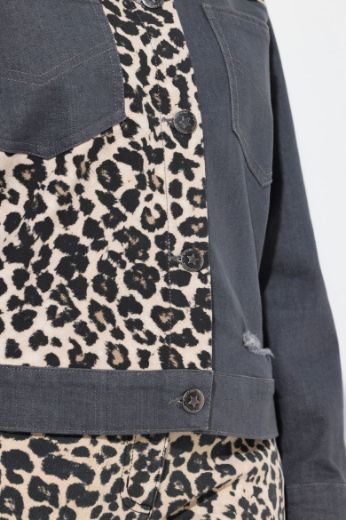 Moda za polnejše Jakna traper s leopard uzorkom plus velikost, xxl, Ulla Popken in Johann Popken (JP1880)