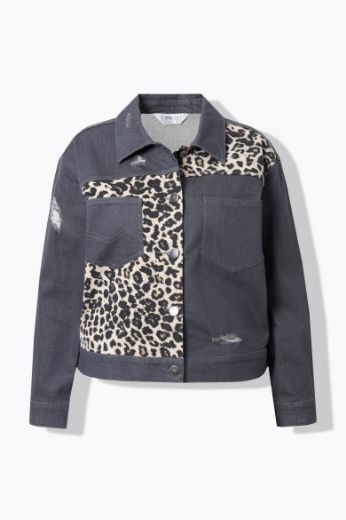 Moda za polnejše Jakna traper s leopard uzorkom plus velikost, xxl, Ulla Popken in Johann Popken (JP1880)