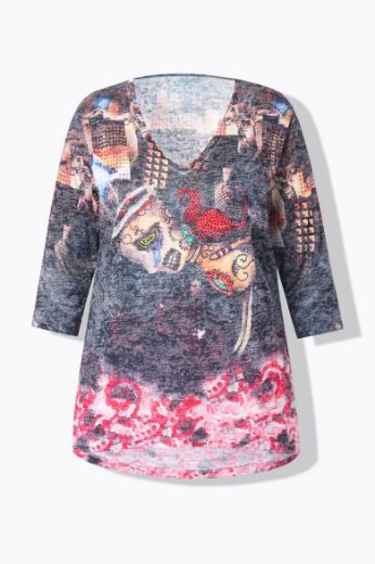 Moda za polnejše Majica kratkih rukava plus velikost, xxl, Ulla Popken in Johann Popken (JP1880)