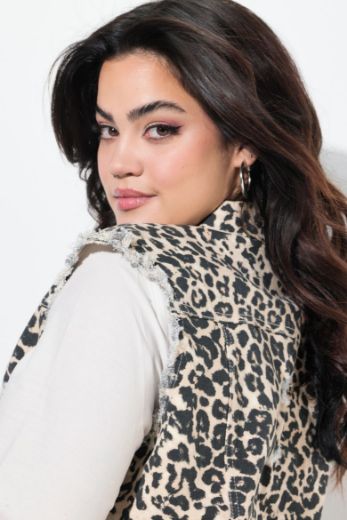 Moda za polnejše Prsluk od trapera s leopard uzorkom plus velikost, xxl, Ulla Popken in Johann Popken (JP1880)