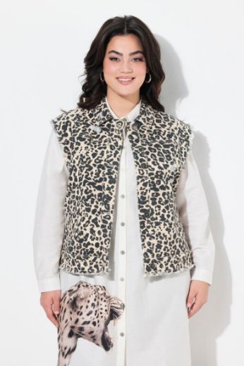 Moda za polnejše Prsluk od trapera s leopard uzorkom plus velikost, xxl, Ulla Popken in Johann Popken (JP1880)