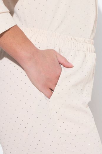 Moda za polnejše Hlače elastičnog struka s dodatkok ukrasnih kamenčića plus velikost, xxl, Ulla Popken in Johann Popken (JP1880)