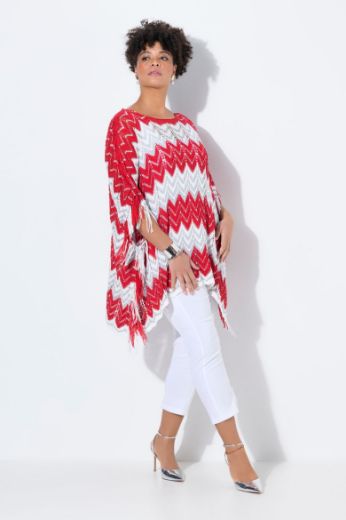 Moda za polnejše Pončo na pruge plus velikost, xxl, Ulla Popken in Johann Popken (JP1880)