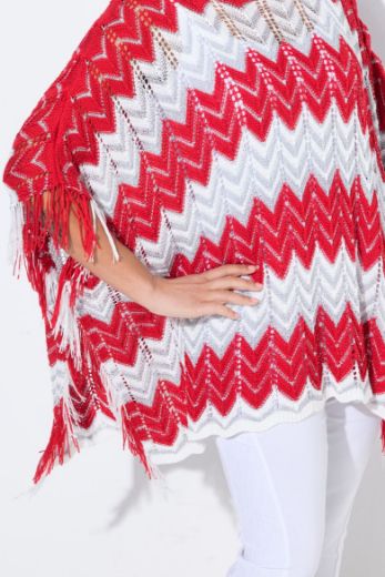 Moda za polnejše Pončo na pruge plus velikost, xxl, Ulla Popken in Johann Popken (JP1880)