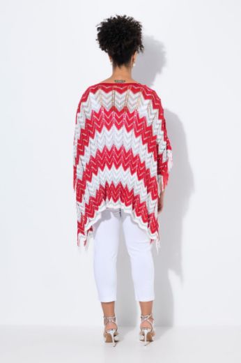 Moda za polnejše Pončo na pruge plus velikost, xxl, Ulla Popken in Johann Popken (JP1880)