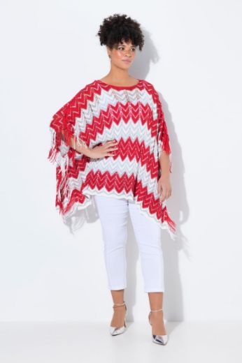 Moda za polnejše Pončo na pruge plus velikost, xxl, Ulla Popken in Johann Popken (JP1880)