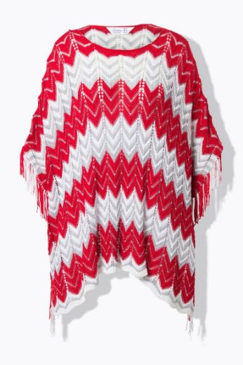 Moda za polnejše Pončo na pruge plus velikost, xxl, Ulla Popken in Johann Popken (JP1880)