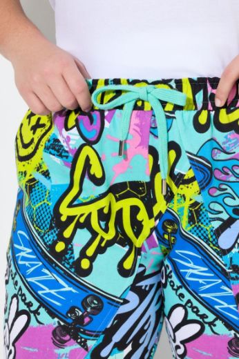 Moda za polnejše Hlače elastičnog struka s printom stripa plus velikost, xxl, Ulla Popken in Johann Popken (JP1880)