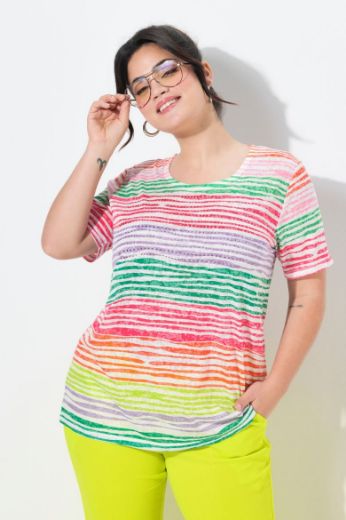 Moda za polnejše Majica kratkih rukava na pruge plus velikost, xxl, Ulla Popken in Johann Popken (JP1880)