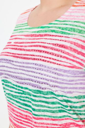 Moda za polnejše Majica kratkih rukava na pruge plus velikost, xxl, Ulla Popken in Johann Popken (JP1880)