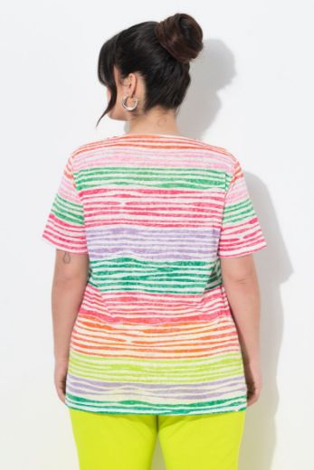 Moda za polnejše Majica kratkih rukava na pruge plus velikost, xxl, Ulla Popken in Johann Popken (JP1880)