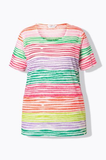 Moda za polnejše Majica kratkih rukava na pruge plus velikost, xxl, Ulla Popken in Johann Popken (JP1880)