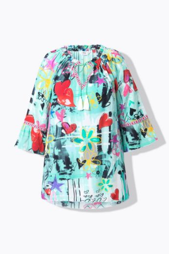 Moda za polnejše Bluza s printom plus velikost, xxl, Ulla Popken in Johann Popken (JP1880)