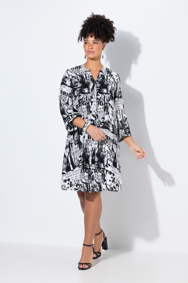 Moda za polnejše Haljina s printom plus velikost, xxl, Ulla Popken in Johann Popken (JP1880)