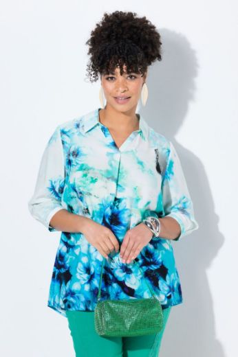 Moda za polnejše Bluza dužeg kroja cvjetnog uzorka plus velikost, xxl, Ulla Popken in Johann Popken (JP1880)