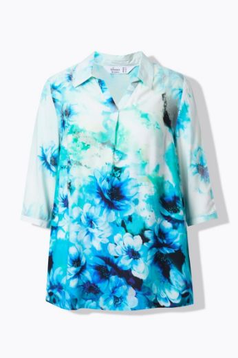 Moda za polnejše Bluza dužeg kroja cvjetnog uzorka plus velikost, xxl, Ulla Popken in Johann Popken (JP1880)