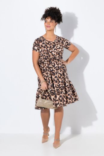Moda za polnejše Haljina na volane s leopard uzorkom plus velikost, xxl, Ulla Popken in Johann Popken (JP1880)